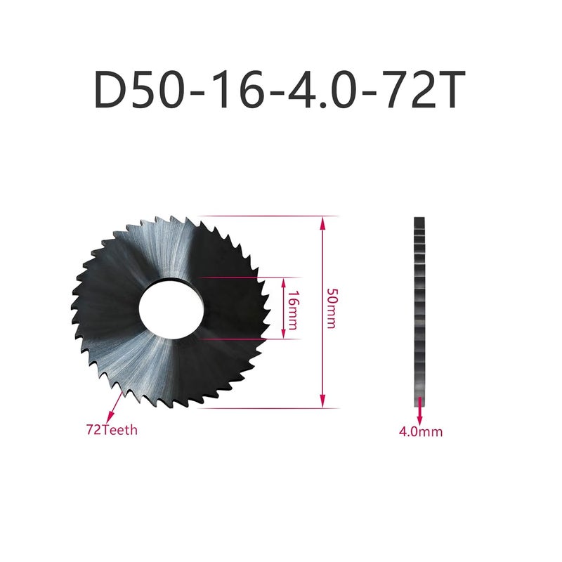 WEXWE Tools Slitting Saw for General-Purpose Slotting and Cut-Off Operations Total Solid Carbide Saw,D50-16-4.0-72T 1PCS - Image 2